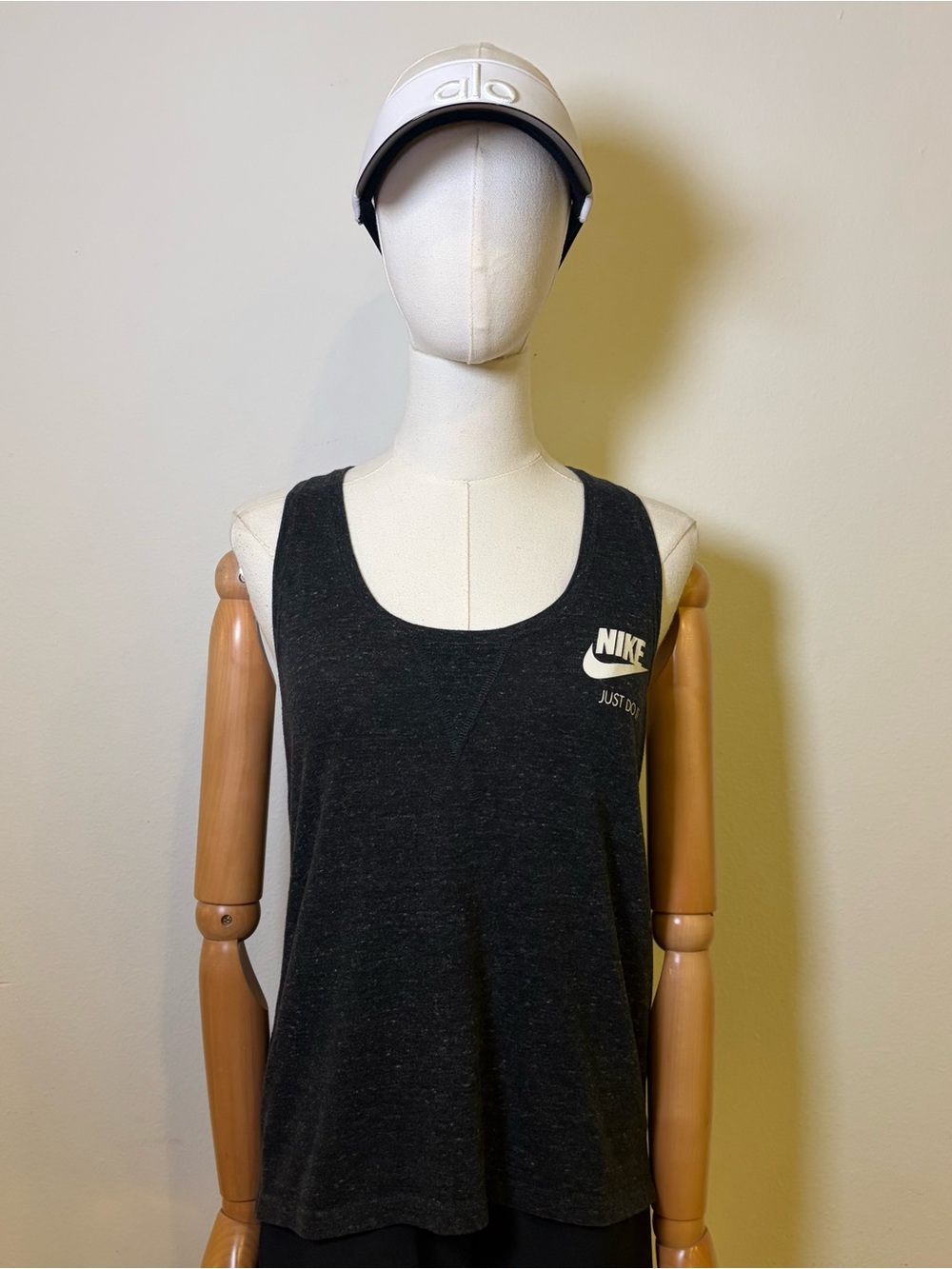 Nike Gym Vintage Racerback Tank Top - Charcoal Heather S